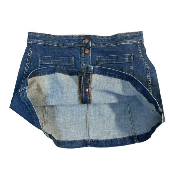 Madewell Denim Skirt Womens Size 14 Blue Jean Button Front A-Line Stretch NEW - Picture 5 of 12